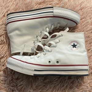 kids white platform converse